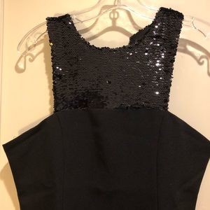 Black sequin top dress